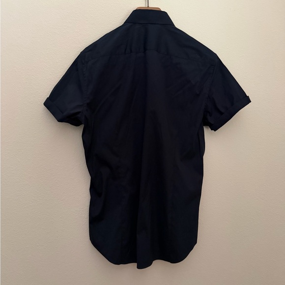 Theory Men's Dark Blue sylvain wealth Short Sleeve Shirt - Picture 6 of 9